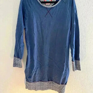 Women's Navy Blue Cotton Dress- Medium with pockets.